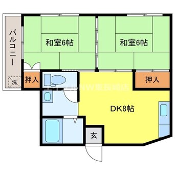 間取図 長崎市電３系統<長崎電気軌道>/新大工町駅 徒歩3分 3階 築33年