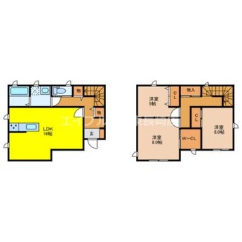 間取図 長崎本線/高田駅 徒歩32分 1-2階 築1年