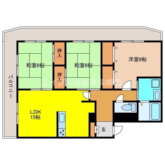 間取り図 佐世保線/武雄温泉駅 車移動　22分14km 4階 築22年