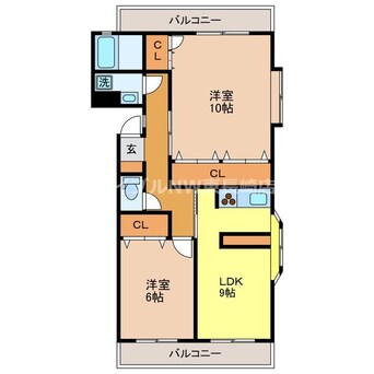 間取図 フレイグランス本原