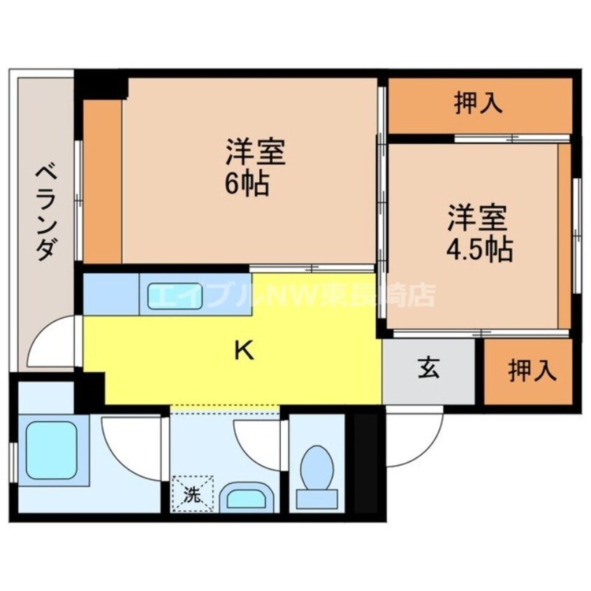 間取図 ビレッジハウス琴海２号棟