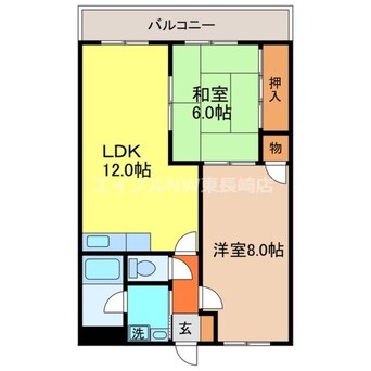 間取図 長崎本線/高田駅 徒歩41分 3階 築28年