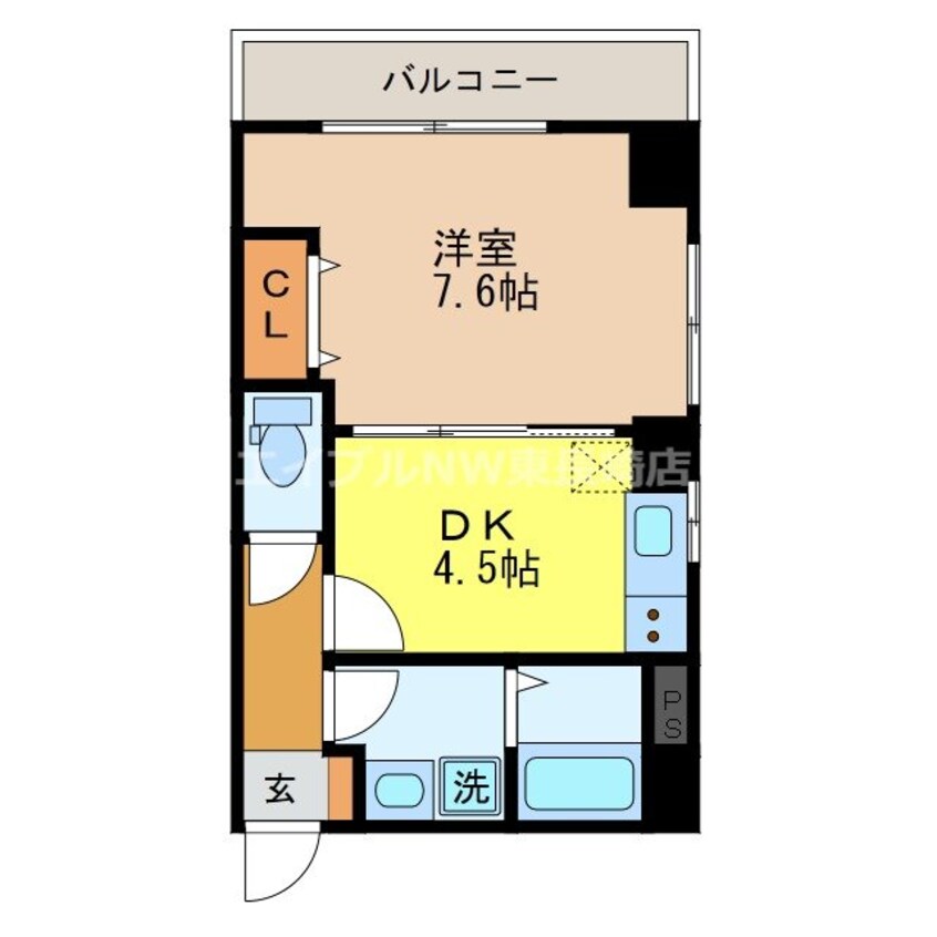 間取図 長崎市電３系統<長崎電気軌道>/桜町駅 徒歩3分 5階 築20年