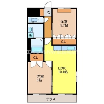 間取図 リバティ・ブリーズ　中里