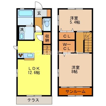 間取図 長崎市電１系統<長崎電気軌道>/崇福寺駅 徒歩3分 1階 築8年