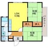 グランドメール清水 2LDKの間取り