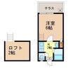 クィーンパレス坂本 1Kの間取り