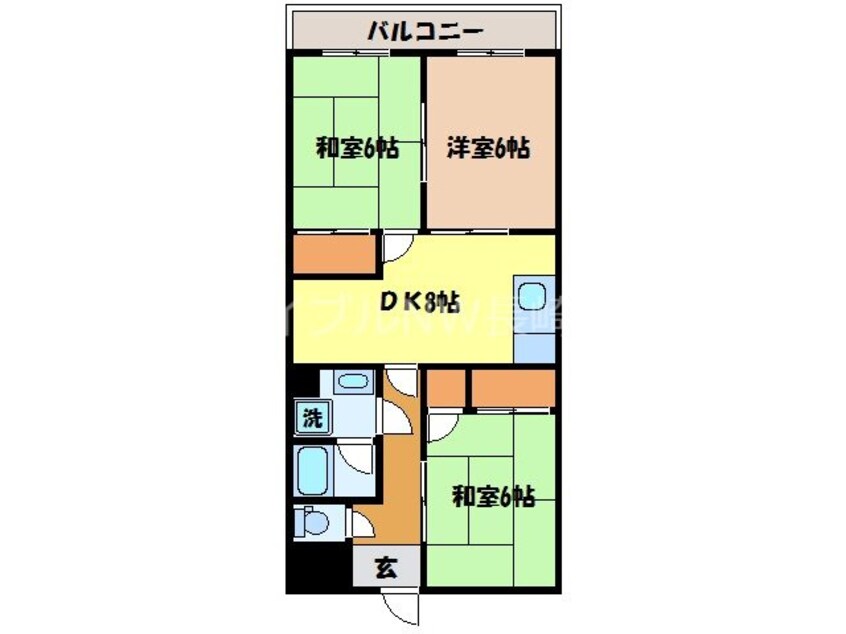 間取図 パティオ古舘Ｂ