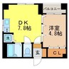 クオーレ鍛冶屋町 1DKの間取り