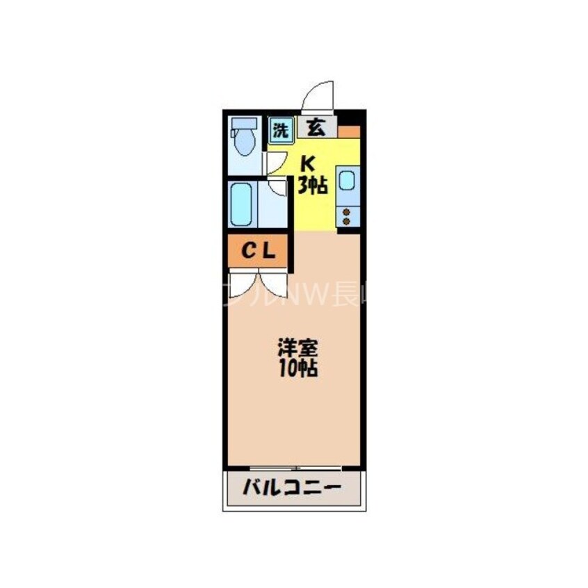 間取図 長崎本線/高田駅 徒歩43分 4階 築31年