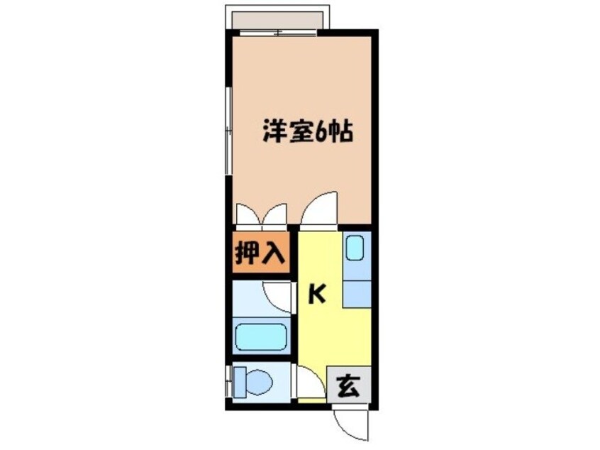 間取図 長崎市電５系統<長崎電気軌道>/石橋駅 徒歩18分 1階 築36年