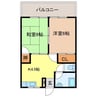 松尾ビル(淵町) 2Kの間取り