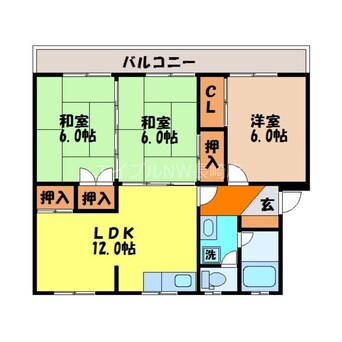 間取図 長崎本線/道ノ尾駅 徒歩11分 2階 築43年