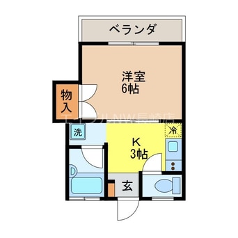 間取図 長崎市電５系統<長崎電気軌道>/石橋駅 徒歩8分 2階 築31年