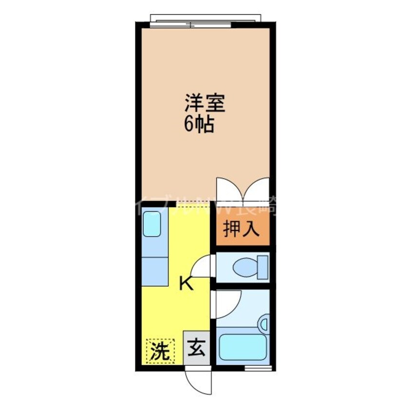 間取図 長崎市電１系統<長崎電気軌道>/思案橋駅 徒歩5分 1階 築32年