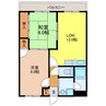 プレシャスアンドウ 2LDKの間取り