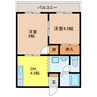 上戸町グランソレイユ 2DKの間取り