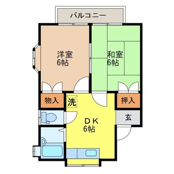 間取図 長崎市電１系統<長崎電気軌道>/若葉町駅 徒歩23分 1階 築34年