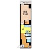 Modernpalazzo眼鏡橋 1Kの間取り