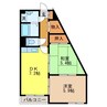 アミティインレット 2DKの間取り
