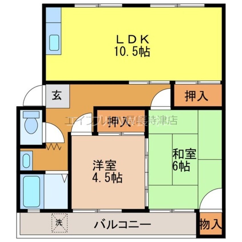 間取図 長崎本線/高田駅 徒歩47分 2階 築35年