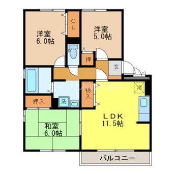 間取図 長崎本線/高田駅 徒歩34分 3階 築23年