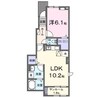 メゾン未来 1LDKの間取り