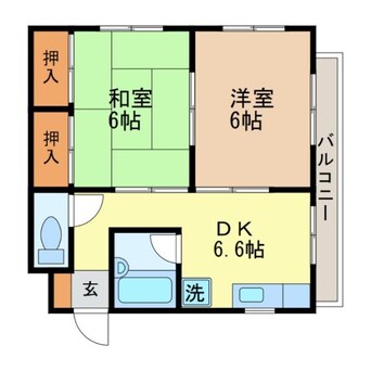 間取図 長崎本線/道ノ尾駅 徒歩30分 1階 築38年