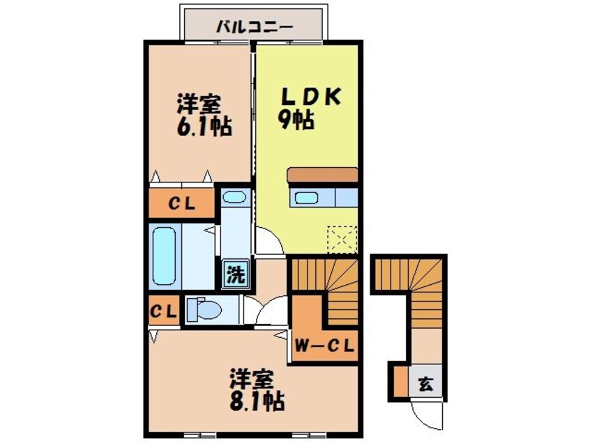 間取図 クレスト女の都