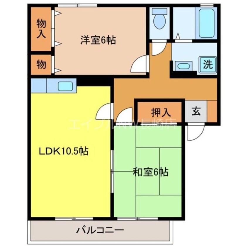 間取図 ロイヤルガーデン白岩　A棟