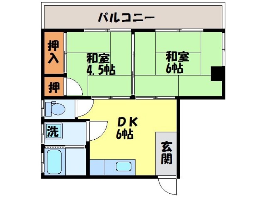 間取図 長崎市電３系統<長崎電気軌道>/諏訪神社駅 徒歩5分 3階 築45年