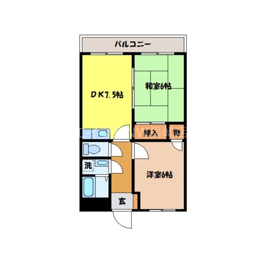 間取図 長崎本線/市布駅 徒歩15分 2階 築26年