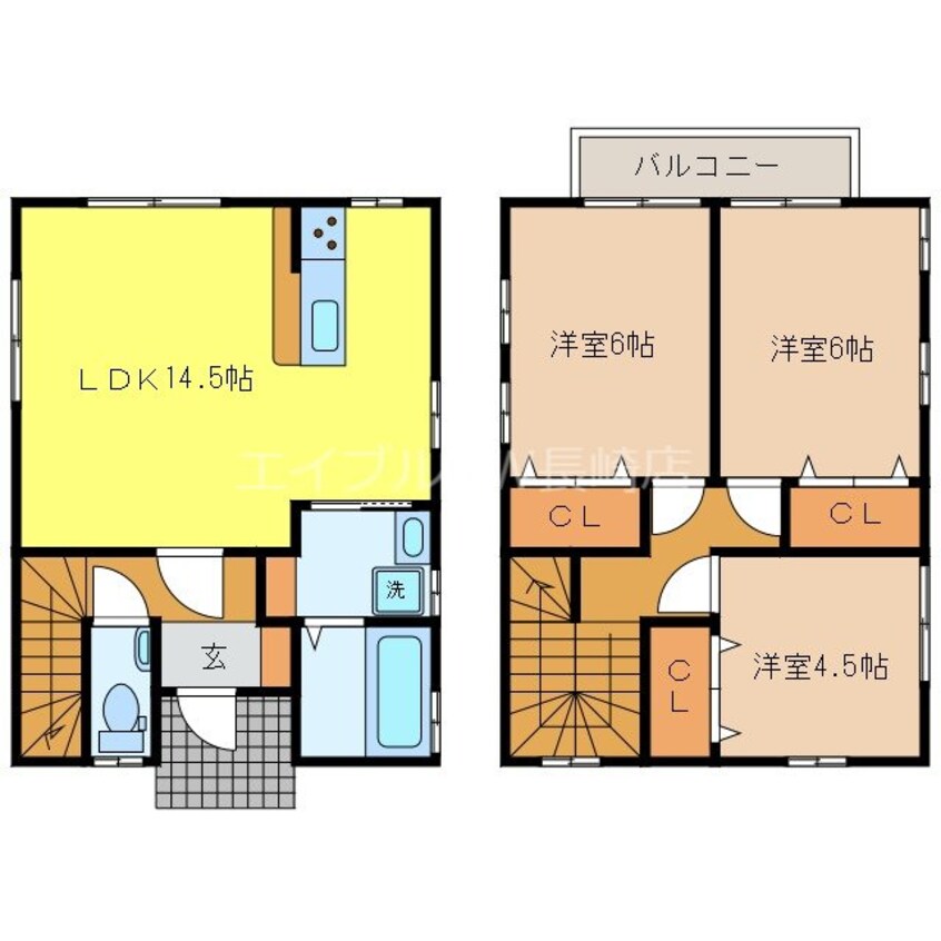 間取図 長崎本線/道ノ尾駅 徒歩14分 1階 築7年