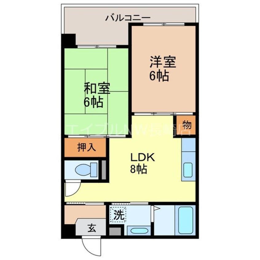 間取図 長崎本線/西浦上駅 徒歩6分 3階 築27年