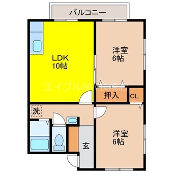 間取図 長崎市電５系統<長崎電気軌道>/石橋駅 バス13分長崎バス・土井の首下車:停歩6分 1階 築28年