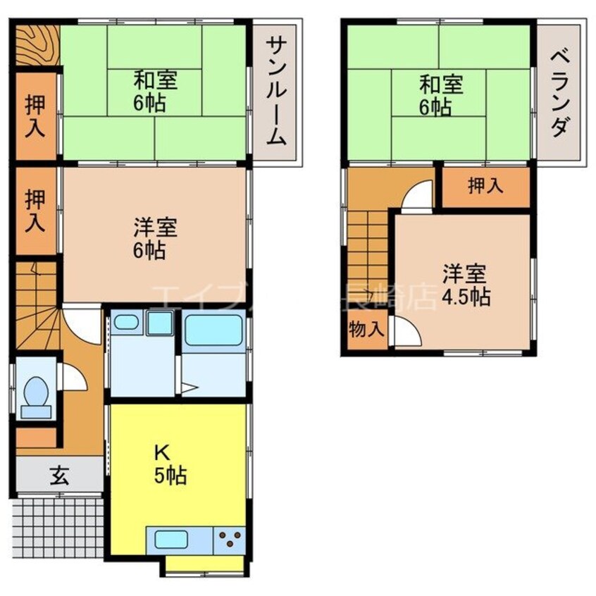 間取図 大浜町貸家