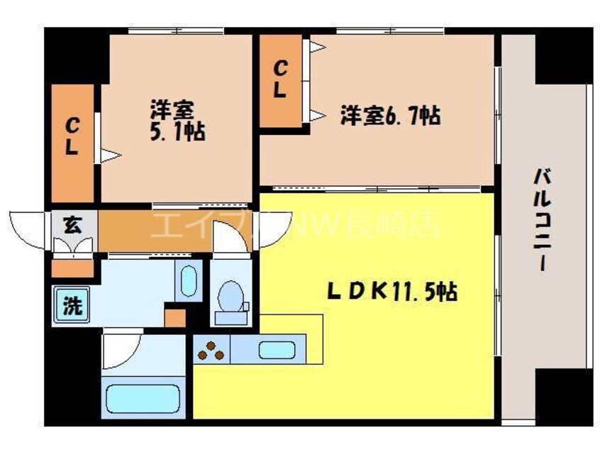 間取図 ABITI浜町