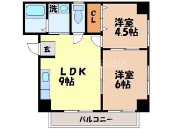 間取図 長崎市電１系統<長崎電気軌道>/住吉駅 徒歩5分 2階 築21年