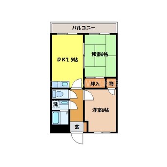 間取図 長崎本線/市布駅 徒歩15分 4階 築26年