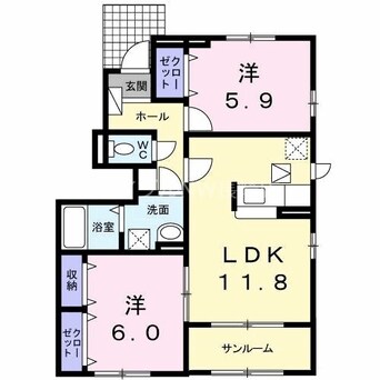 間取図 フローラ　テラスK