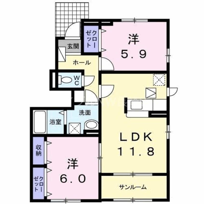 間取図 フローラ　テラスK