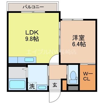 間取図 長崎市電１系統<長崎電気軌道>/平和公園駅 徒歩11分 2階 築17年