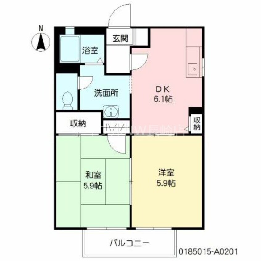 間取図 大村線/大村駅 徒歩36分 2階 築22年