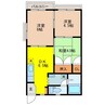 クレインハウスB棟 3DKの間取り