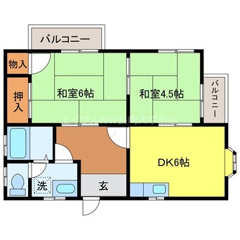 間取図 長崎市電１系統<長崎電気軌道>/銭座町駅 徒歩19分 1階 築34年