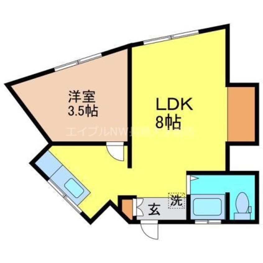 間取図 長崎市電１系統<長崎電気軌道>/崇福寺駅 徒歩10分 3階 築51年