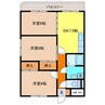ミューシャ 3DKの間取り
