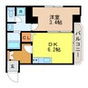 ウィステリア平和町 1DKの間取り