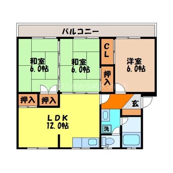 間取図 長崎本線/道ノ尾駅 徒歩11分 2階 築43年