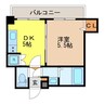 ラフィネ樺島 1DKの間取り